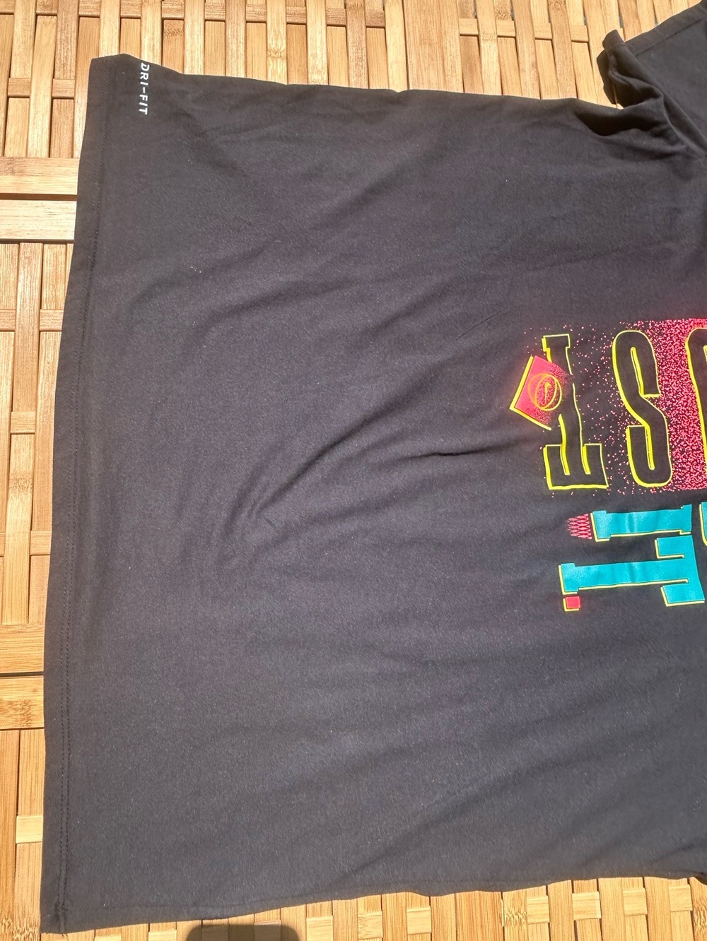 🎃2/$8- Nike Black Short Sleeve Tee with Multicolor "Just Do It" Graphic - Picture 5 of 10